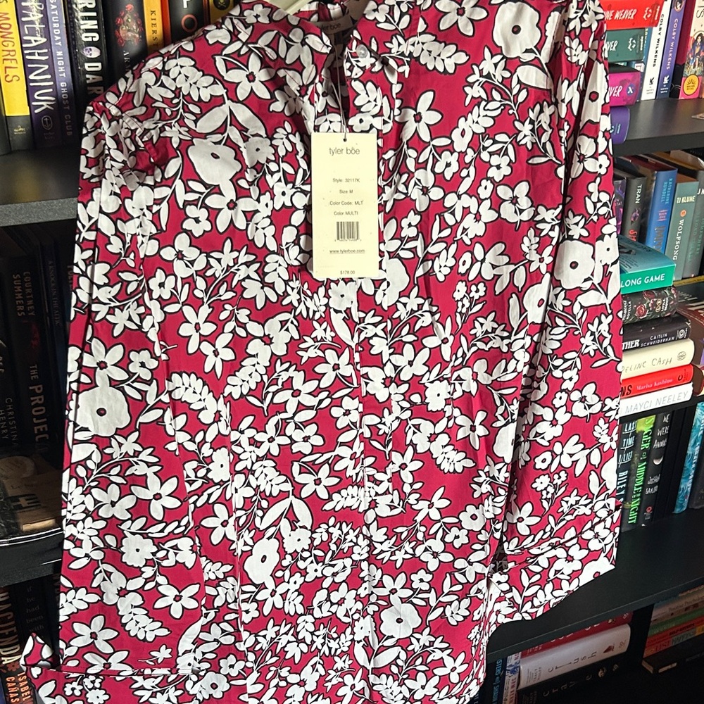 Tyler Boe Red and White Floral Blouse